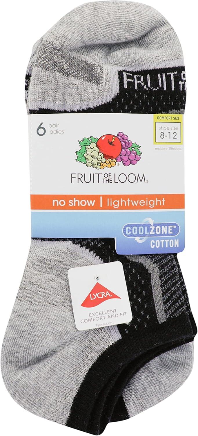 imageFruit of the Loom Womens Coolzone Active Lightweight Cotton SocksBlack