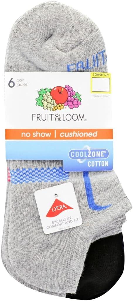 imageFruit of the Loom Womens Coolzone Active Lightweight Cotton SocksGray