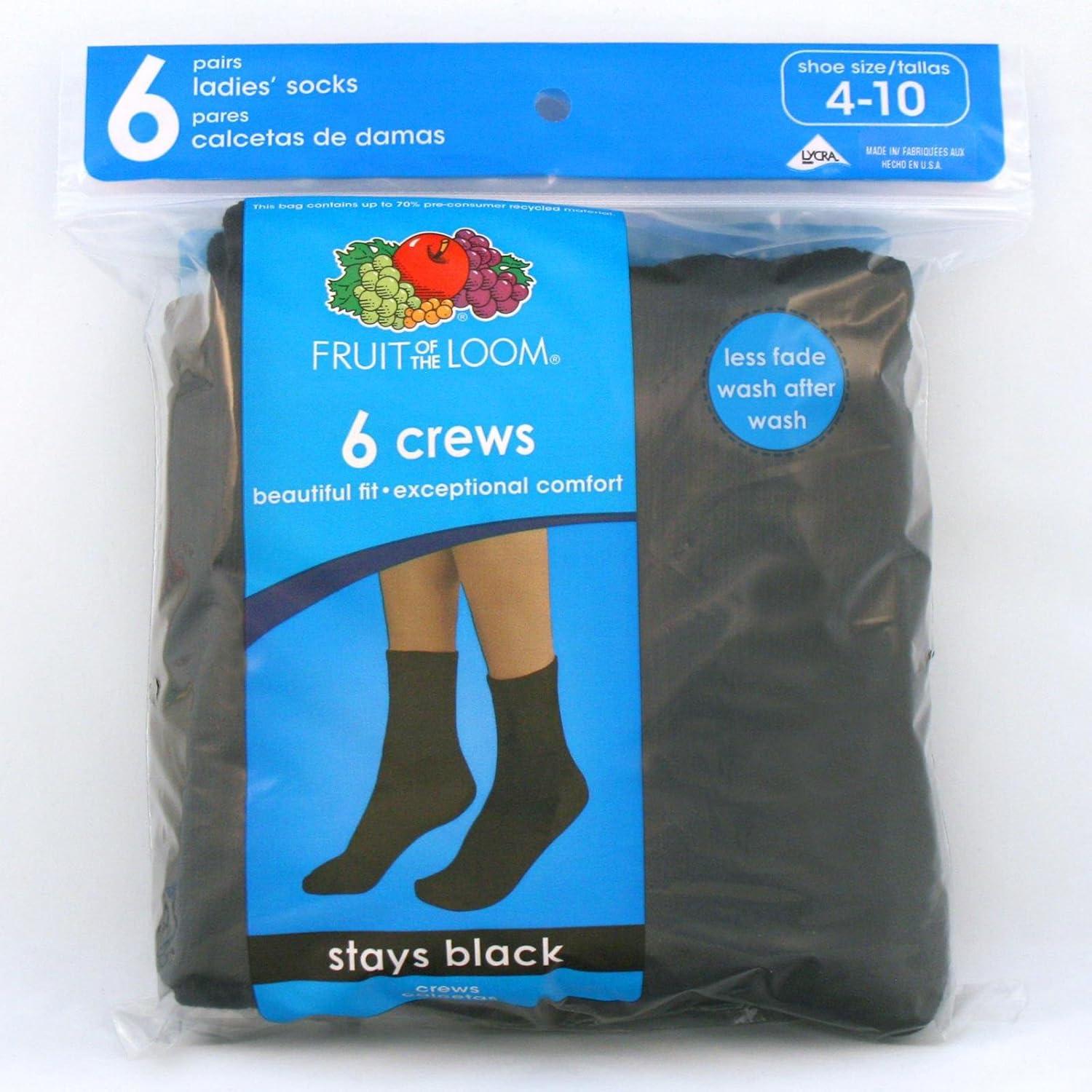 imageFruit of the Loom Womens Everyday Active Sport Crew Socks Multi PackWhite 6 Pack