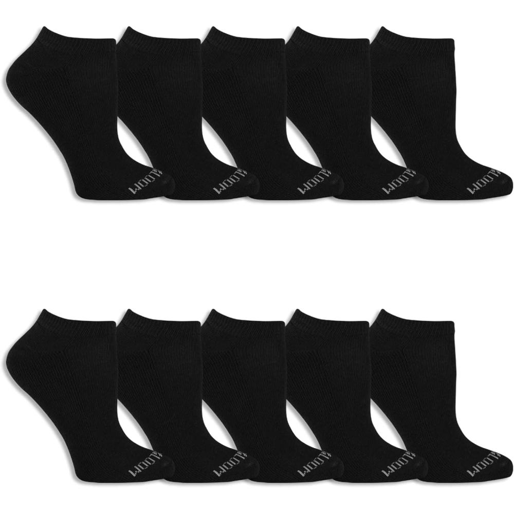 imageFruit of the Loom Womens Everyday Soft Cushioned No Show Socks Multi PackBlack
