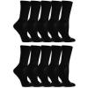 Fruit of the Loom Women’s Everyday Active Sport Crew Socks (Multi Pack)(Black (10 Pack))