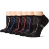 Fruit of the Loom womens Coolzone Cotton No Show Socks (6 Pack)(Black Assortment)