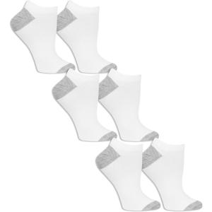 Fruit of the Loom Women’s Everyday Soft Cushioned No Show Socks (Multi Pack)(White (6 Pack))