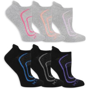Fruit of the Loom womens Coolzone Cotton No Show Socks (6 Pack)(Grey/Black Assortment)