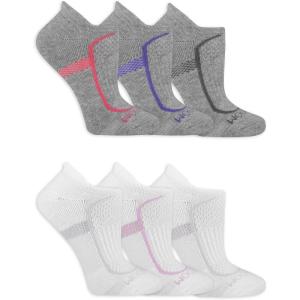 Fruit of the Loom womens Coolzone Cotton No Show Socks (6 Pack)(Grey/White Assortment)