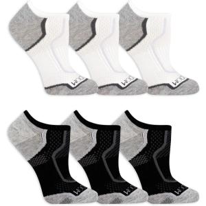 Fruit of the Loom womens Coolzone Cotton No Show Socks (6 Pack)(White/Black Assortment)