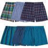 Fruit of the Loom mens Men’s Tag Free Woven Boxer Shorts, Relaxed Fit, Moisture Wicking, Assorted Color Multipacks(Assorted Plaid)