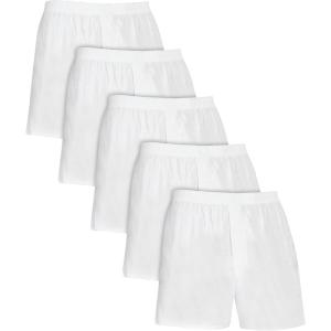 Fruit of the Loom mens Men’s Tag Free Woven Boxer Shorts, Relaxed Fit, Moisture Wicking, Assorted Color Multipacks(White)