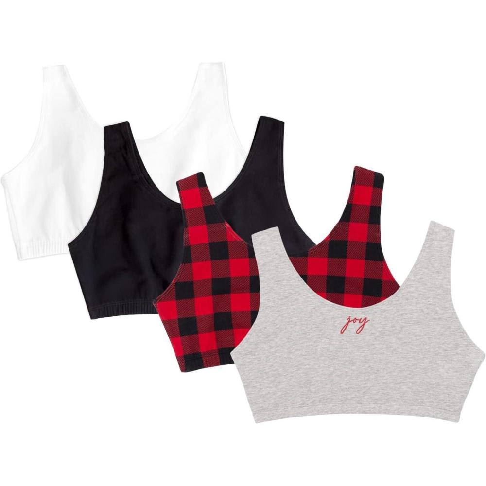 imageFruit of the Loom Womens MultiPack Tank Top Style Sports BraGreyRed BuffaloBlackWhite