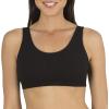 Fruit of the Loom Women’s Multi-Pack Tank Top Style Sports Bra(Black/White/Heather Grey)