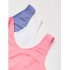 Fruit of the Loom Women’s Multi-Pack Tank Top Style Sports Bra(Heather Blue/Popsicle Pink/White)
