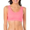 Fruit of the Loom Women’s Multi-Pack Tank Top Style Sports Bra(Pin Dot/Popsicle Pink/White)