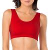 Fruit of the Loom Women’s Multi-Pack Tank Top Style Sports Bra(Red Hot/ White/ Red)