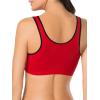 Fruit of the Loom Women’s Multi-Pack Tank Top Style Sports Bra(Red Hot With Black/White/Black)