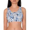 Fruit of the Loom Women’s Multi-Pack Tank Top Style Sports Bra(Rose Impression Print/White/Blue)