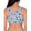 Fruit of the Loom Women’s Multi-Pack Tank Top Style Sports Bra(Rose Impression Print/White/Blue)
