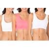 Fruit of the Loom Women’s Multi-Pack Tank Top Style Sports Bra(White/White/Popsicle Pink)