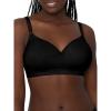 Fruit of the Loom Women’s 2-Pack Seamless Wire-Free Push-Up Bra – Soft, Comfortable & Supportive(Black Hue)