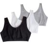 Fruit of the Loom Women’s Multi-Pack Tank Top Style Sports Bra(Black/White/Heather Grey)