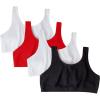 Fruit of the Loom Women’s Multi-Pack Tank Top Style Sports Bra(Black/Wht/Wht/Red)
