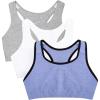 Fruit of the Loom Women’s Multi-Pack Tank Top Style Sports Bra(Blue Gem Heather With Black/White/Grey)