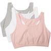 Fruit of the Loom Women’s Multi-Pack Tank Top Style Sports Bra(Blushing Rose/White/Heather Grey)