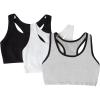 Fruit of the Loom Women’s Multi-Pack Tank Top Style Sports Bra(Grey With Black/White/Black)