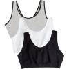 Fruit of the Loom Women’s Multi-Pack Tank Top Style Sports Bra(Heather Grey With Black/White/Black)