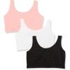 Fruit of the Loom Women’s Multi-Pack Tank Top Style Sports Bra(Pin Dot/Popsicle P/ White 86ck)