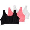 Fruit of the Loom Women’s Multi-Pack Tank Top Style Sports Bra(Pin Dot/Popsicle Pink/White)