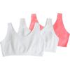 Fruit of the Loom Women’s Multi-Pack Tank Top Style Sports Bra(White/White/Popsicle Pink)