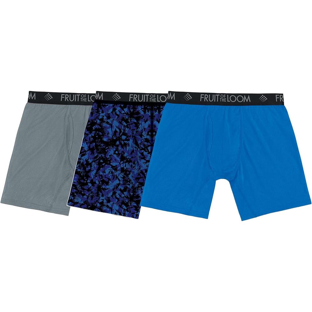 imageFruit of the Loom Mens Micro Mesh Boxer BriefsAssorted Blues