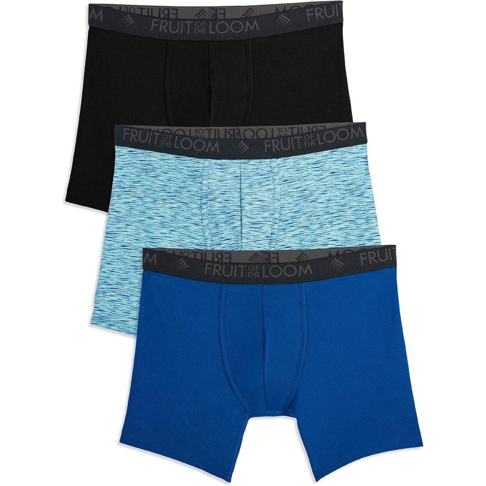 imageFruit of the Loom Mens Micro Mesh Boxer BriefsAssorted Print Colors May Vary