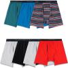 Fruit of the Loom mens 4-way Stretch Boxer Briefs | Lightweight & Moisture Wicking Underwear | Long Leg, Regular Leg & Trunk(7 Pack – Red/Blue/Grey)