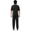 Fruit of the Loom Men’s Stretch Mesh Jersey Top and Pant Sleep Pajama Set(Black)