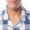 Fruit of the Loom mens Extra Soft Woven Poplin Pajama Sleep Set(Blue Check)
