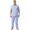 Fruit of the Loom mens Extra Soft Woven Poplin Pajama Sleep Set(Blue Stripe)