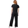 Fruit of the Loom Women’s Drop Shoulder Tee and Convertible Waist Sleep Set(Black)