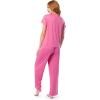 Fruit of the Loom Women’s Drop Shoulder Tee and Convertible Waist Sleep Set(Pink)