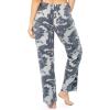 Fruit of the Loom Womens Fleece Sleep Pajama Pant, 2 Pack(Heather Grey/Camo)