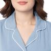 Fruit of the Loom Women’s Pipped Button Down Sleep Set(Ashley Blue)