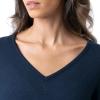 Fruit of the Loom Women’s Waffle V-Neck Top(Navy/Snowflake)