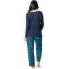 Fruit of the Loom Women’s Waffle V-Neck Top(Navy/Starry Snowflakes)