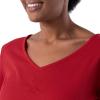 Fruit of the Loom Women’s Waffle V-Neck Top(Radiant Red/Buffalo Check)