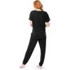 Fruit of the Loom womens Breathable Short Sleeve Top and Jogger Pant Sleep Pajama Set(Black)