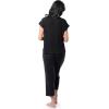 Fruit of the Loom womens Dolman Sleeve and Cropped Pant Sleep Set(Black)