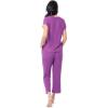 Fruit of the Loom womens Dolman Sleeve and Cropped Pant Sleep Set(Fuchsia)