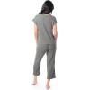 Fruit of the Loom womens Dolman Sleeve and Cropped Pant Sleep Set(Grey)