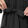 Fruit of the Loom womens Lightweight Waffle Knit Kimono Robe(Black)
