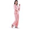 Fruit of the Loom womens Long Sleeve Tee and Pant 2 Piece Sleep Set(Soft Pink)